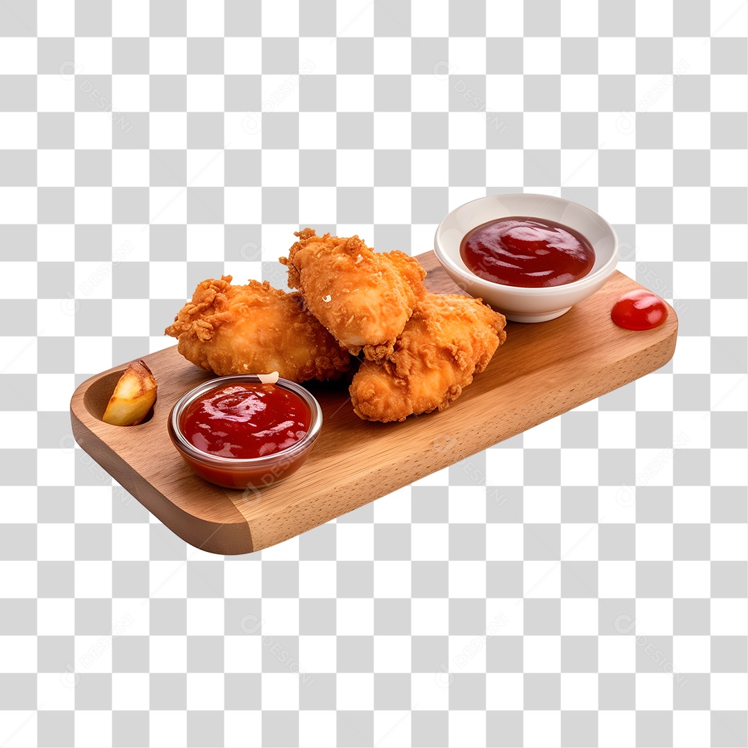 Frango Empanado Com Molho PNG Transparente