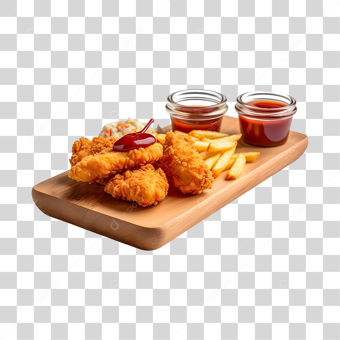 Frango Empanado Com Molho PNG Transparente