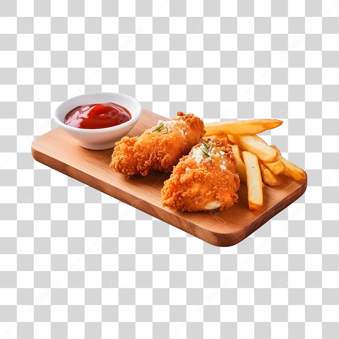 Frango Empanado Com Molho PNG Transparente