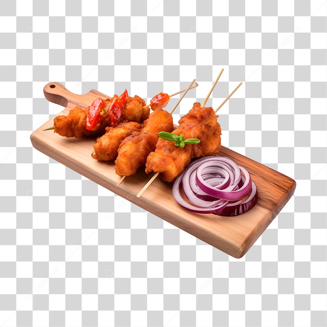 Espetinho De Frango Com Molho PNG Transparente