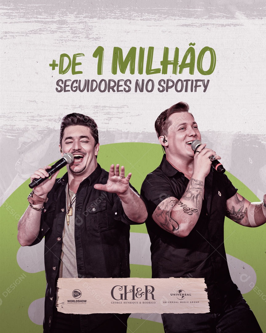 Post Feed George Henrique e Rodrigo 1 Milhão Spotify Social Media PSD Editável
