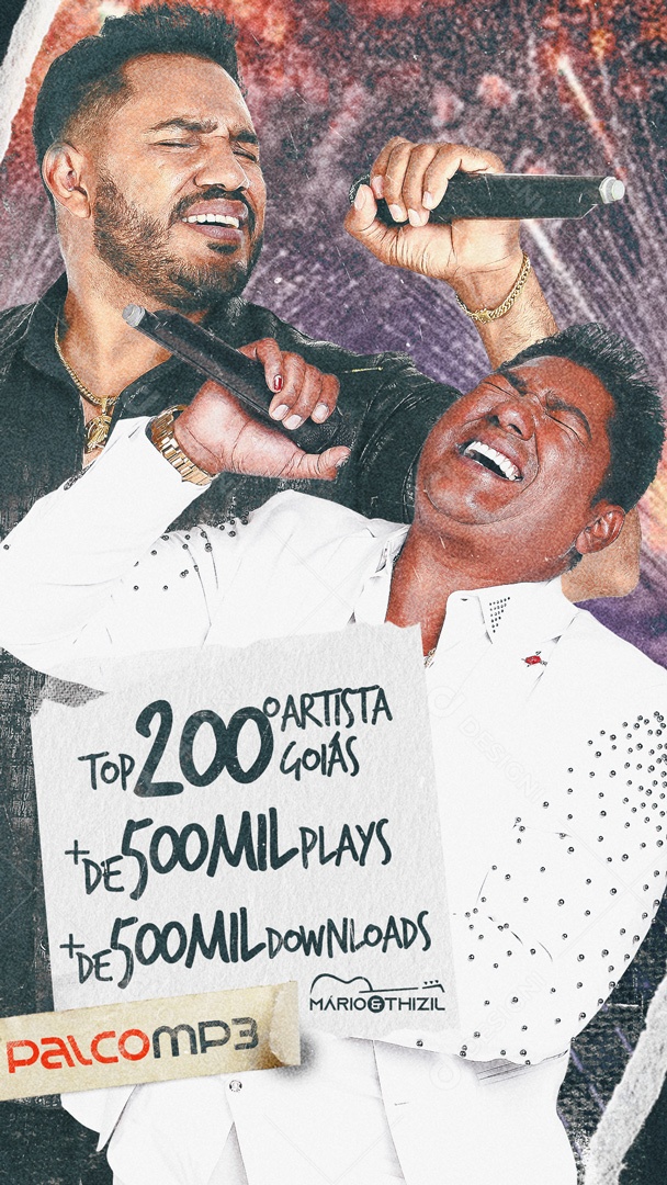 Post Story Mario e Thizil Metas Palco Mp3 Social Media PSD Editável