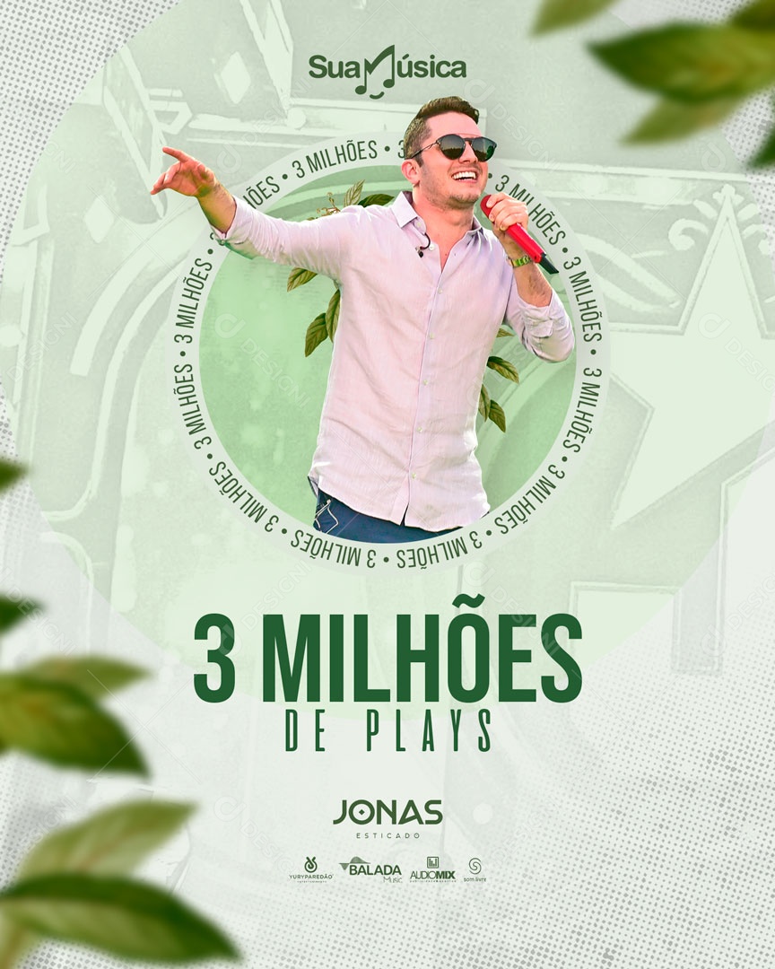 Post Feed Jonas Esticado 3 Milhões Sua Música Social Media PSD Editável