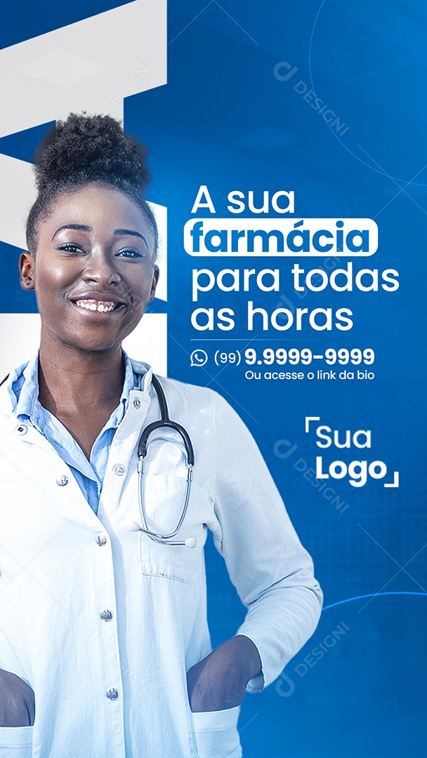 Story A Sua Farmácia Para Todas as Horas Social Media PSD Editável