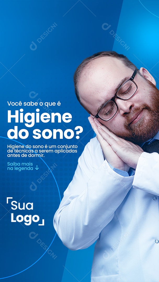 Você Sabe O Que e Higiene Do Sono Social Media PSD Editável