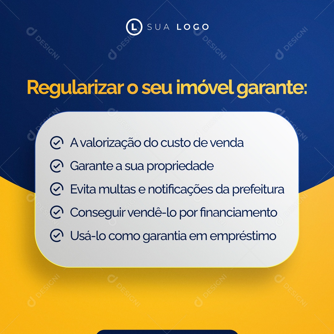 Regularizar Seu Imóvel Garante Social Media PSD Editável