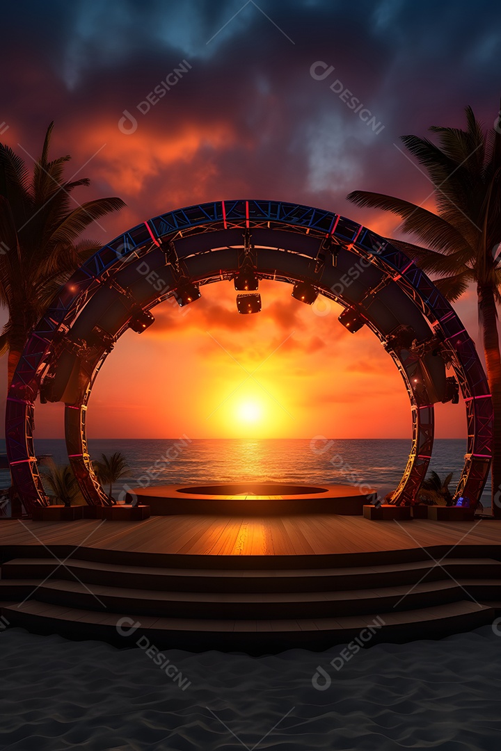 Cenário palco de show na praia