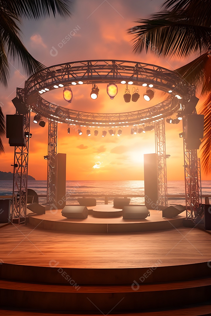 Cenário palco de show na praia