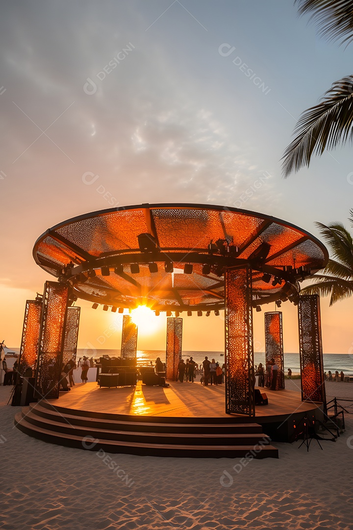 Cenário palco de show na praia