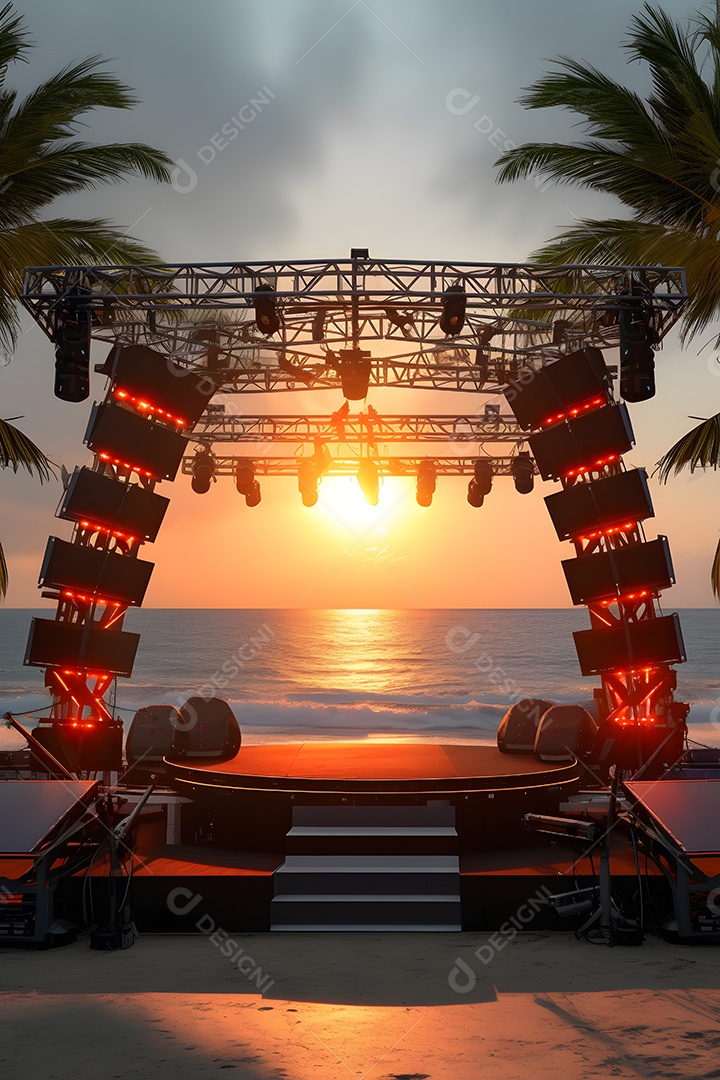 Cenário palco de show na praia