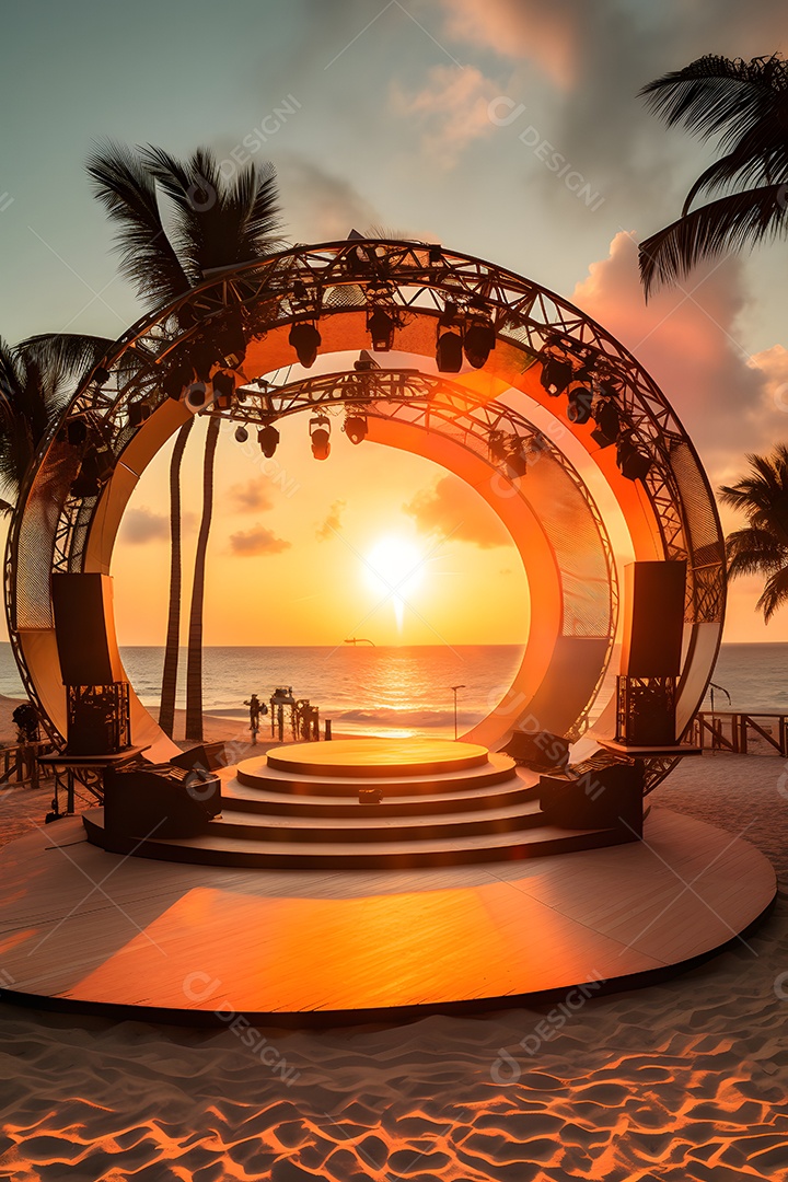 Cenário palco de show na praia