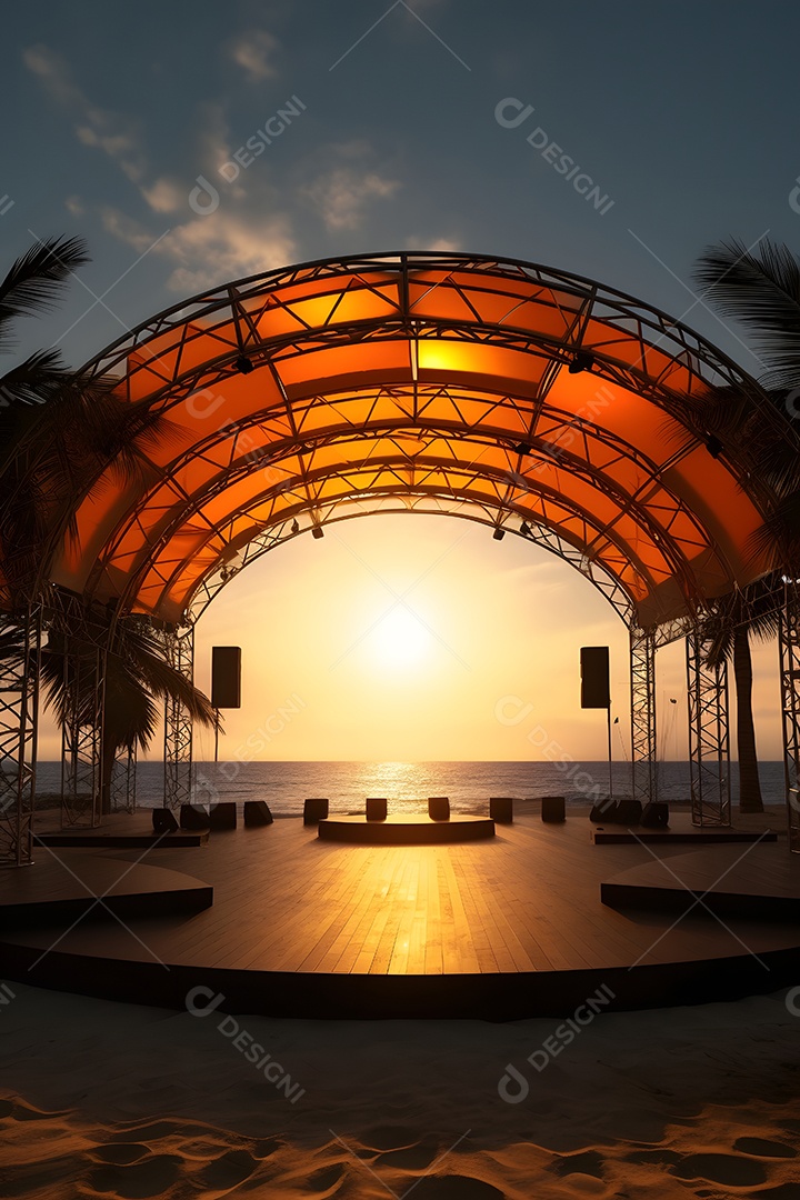 Cenário palco de show na praia