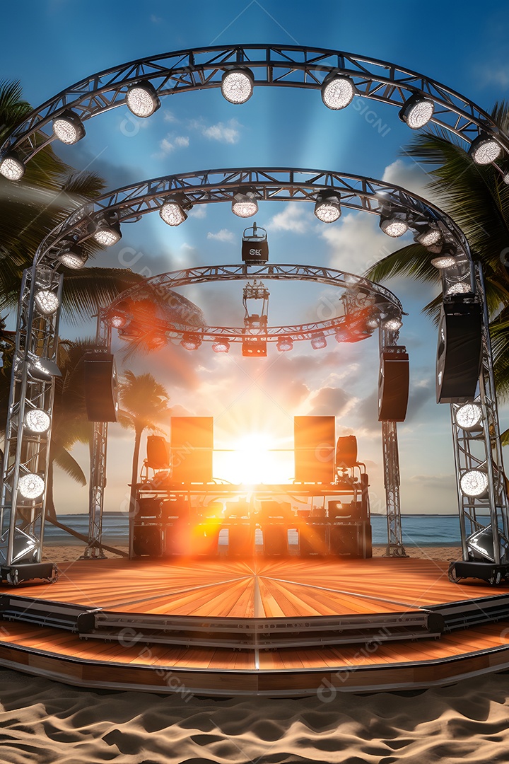 Cenário palco de show na praia