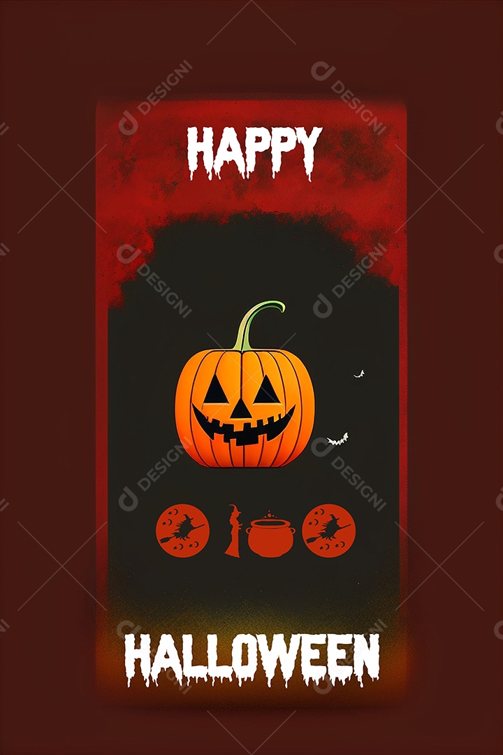 Halloween Abóbora Selo 3D Para Composição PSD