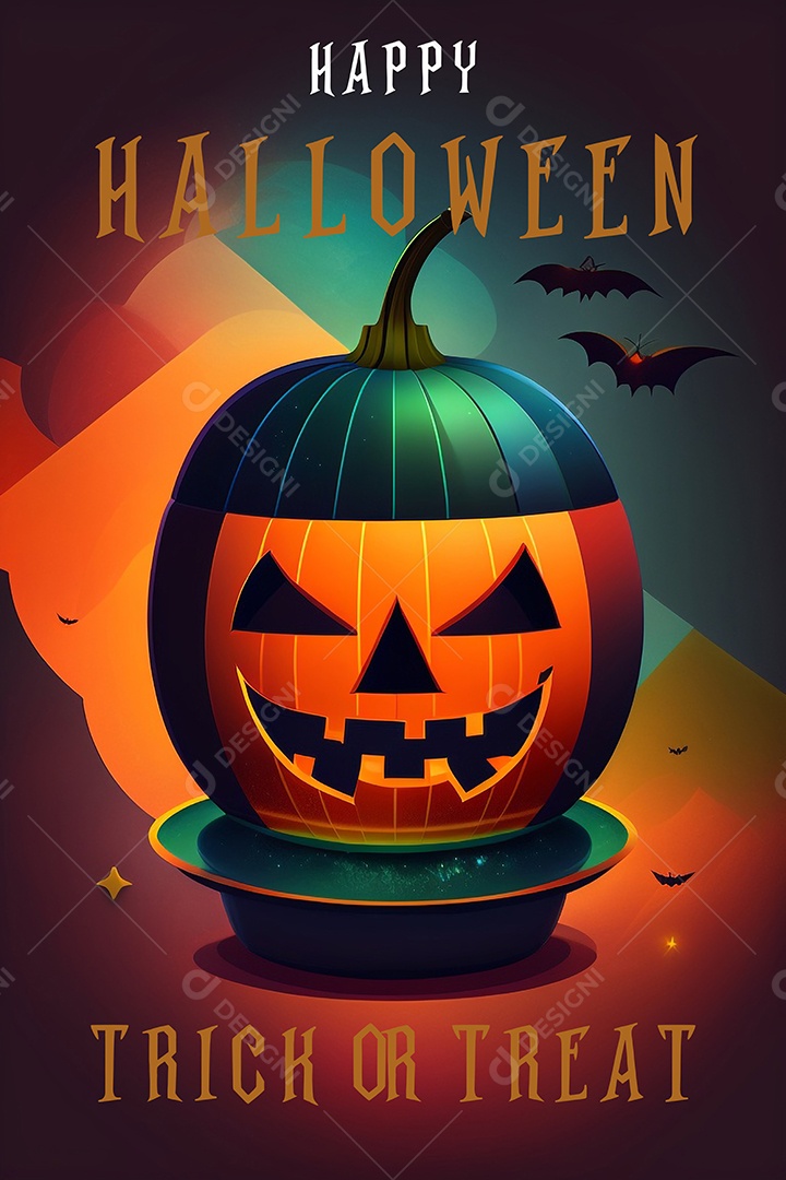 Halloween Abóbora Selo 3D Para Composição PSD