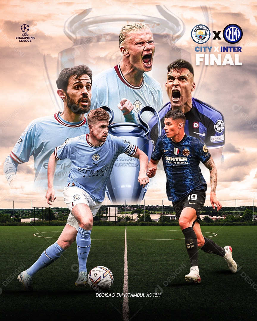 Social Media City X Inter Final Campeonato Futebol PSD Editável