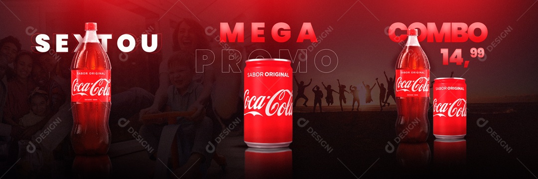 Social Media Carrossel Sextou Mega Promo Combo Coca Cola PSD Editável
