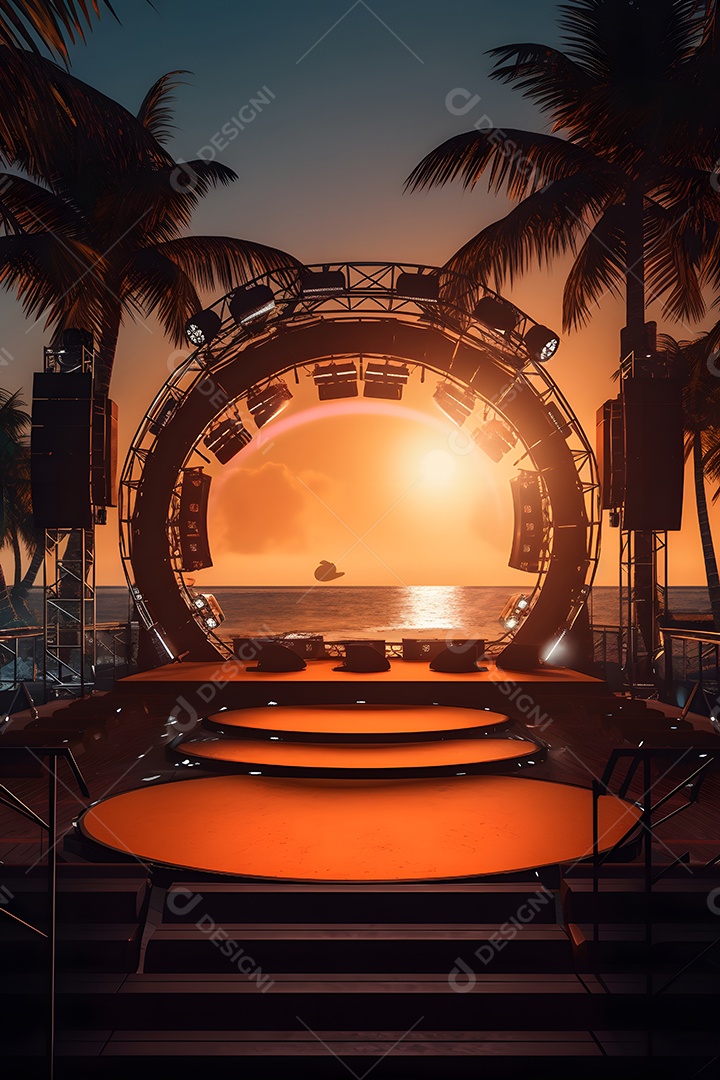 Cenário palco de show na praia