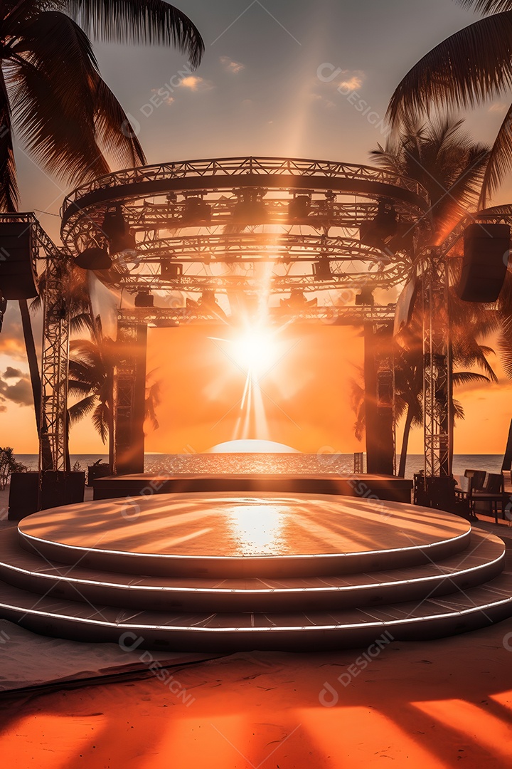 Cenário palco de show na praia