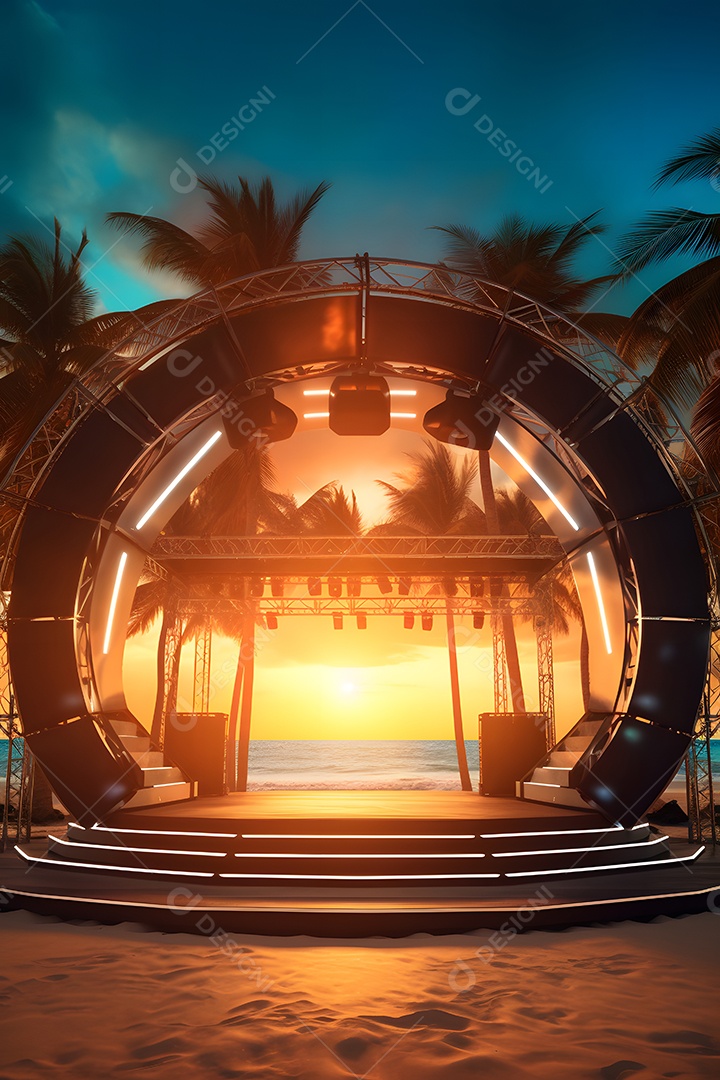 Cenário palco de show na praia