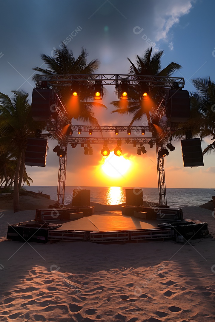 Cenário palco de show na praia