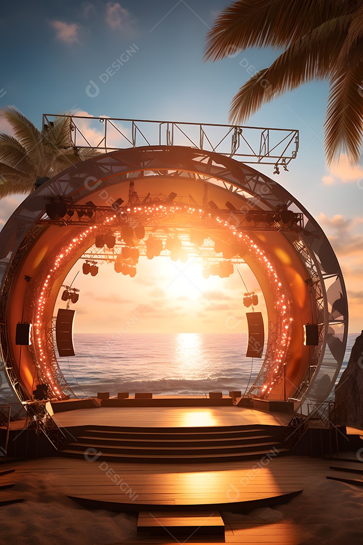 Cenário palco de show na praia