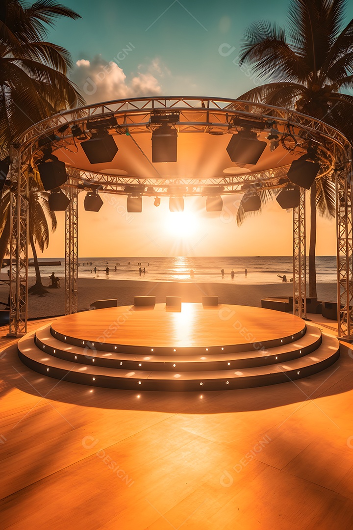Cenário palco de show na praia