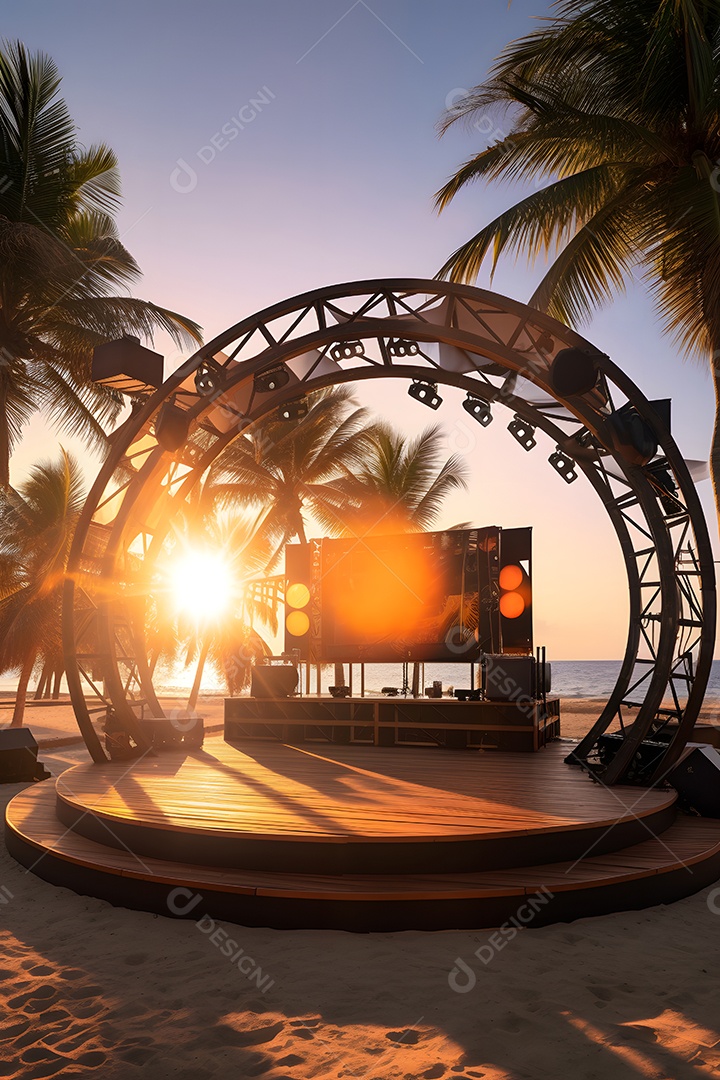 Cenário palco de show na praia
