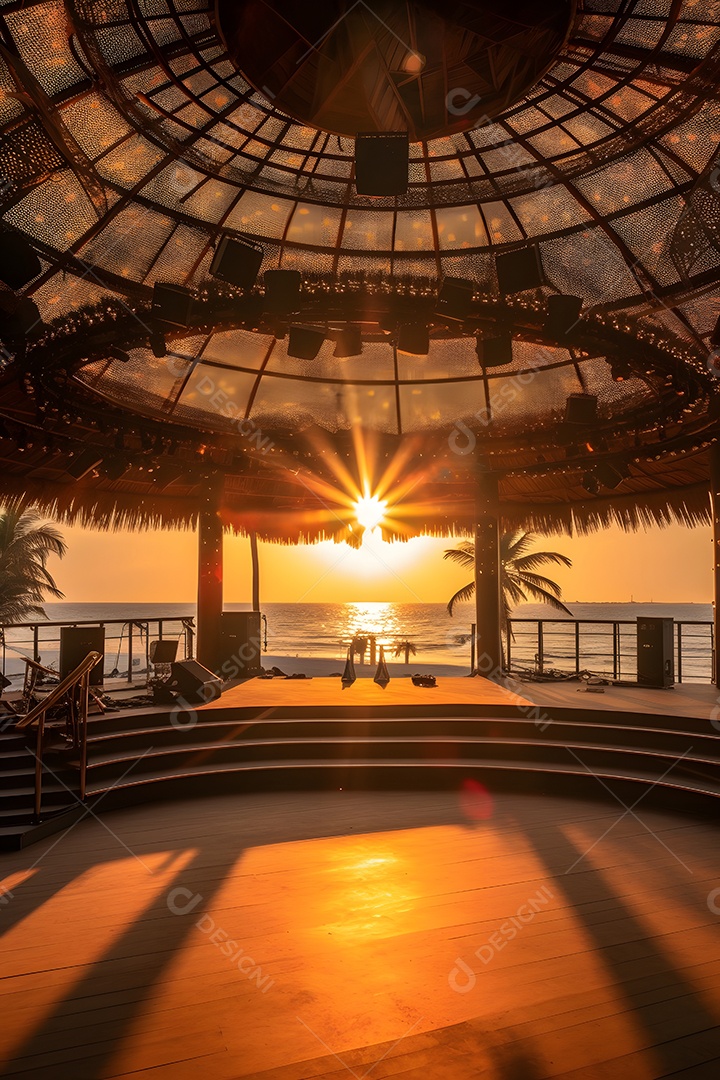 Cenário palco de show na praia