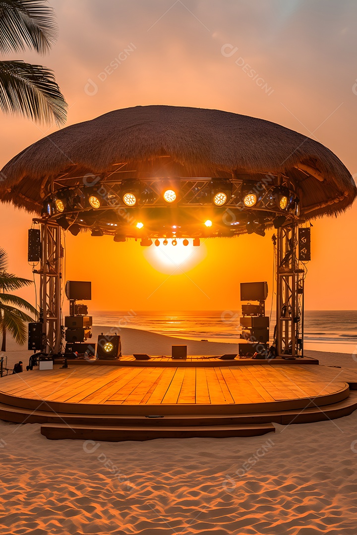 Cenário palco de show na praia