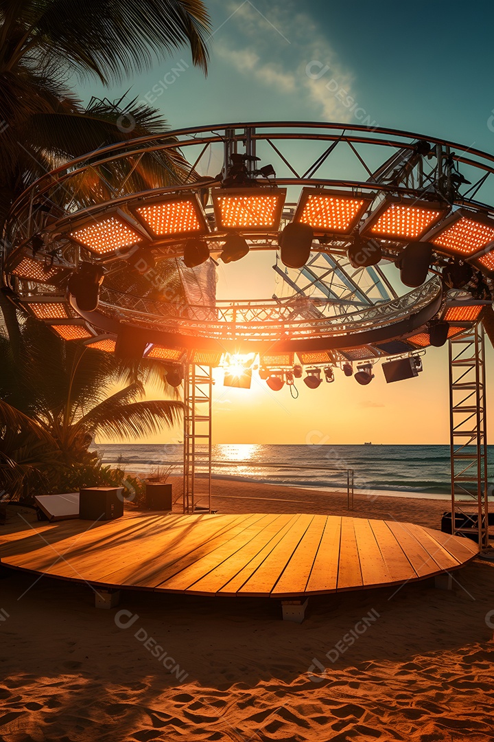 Cenário palco de show na praia