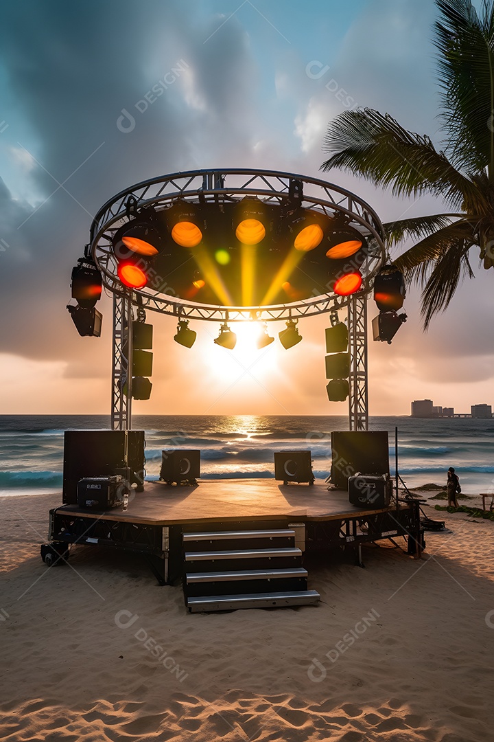 Cenário palco de show na praia