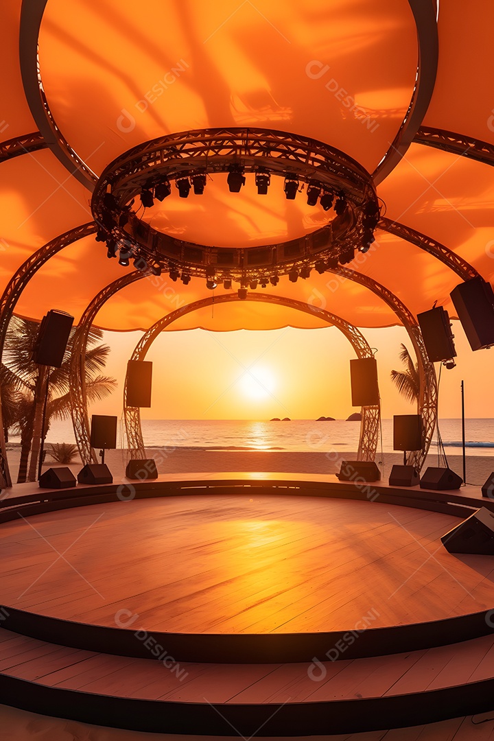 Cenário palco de show na praia