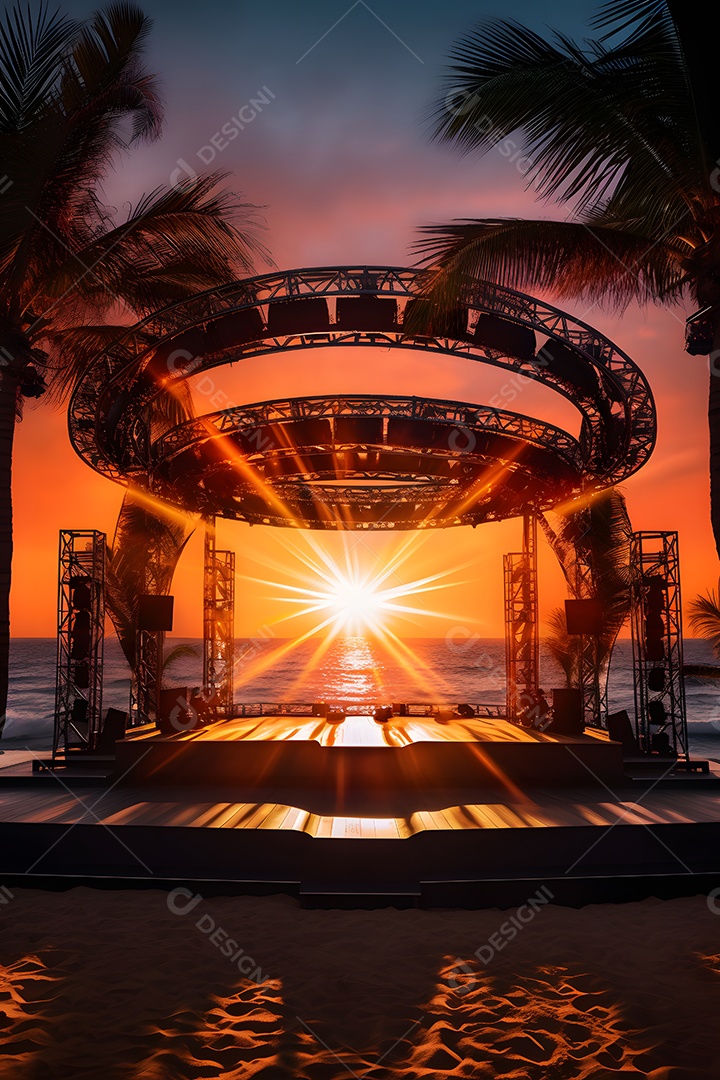 Cenário palco de show na praia