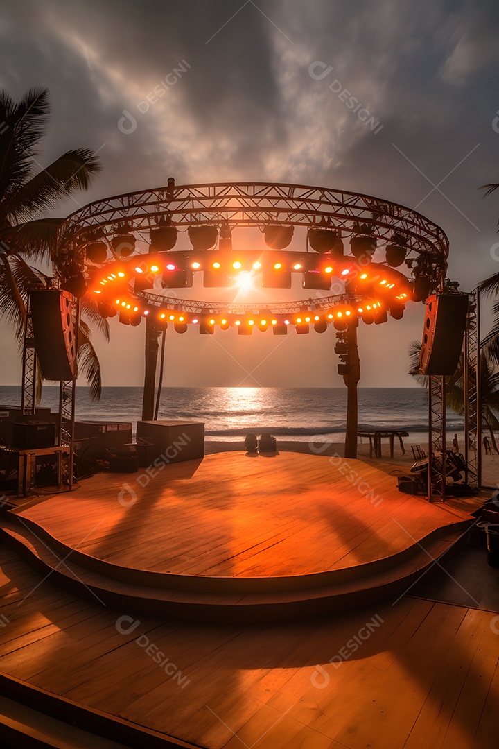 Cenário palco de show na praia