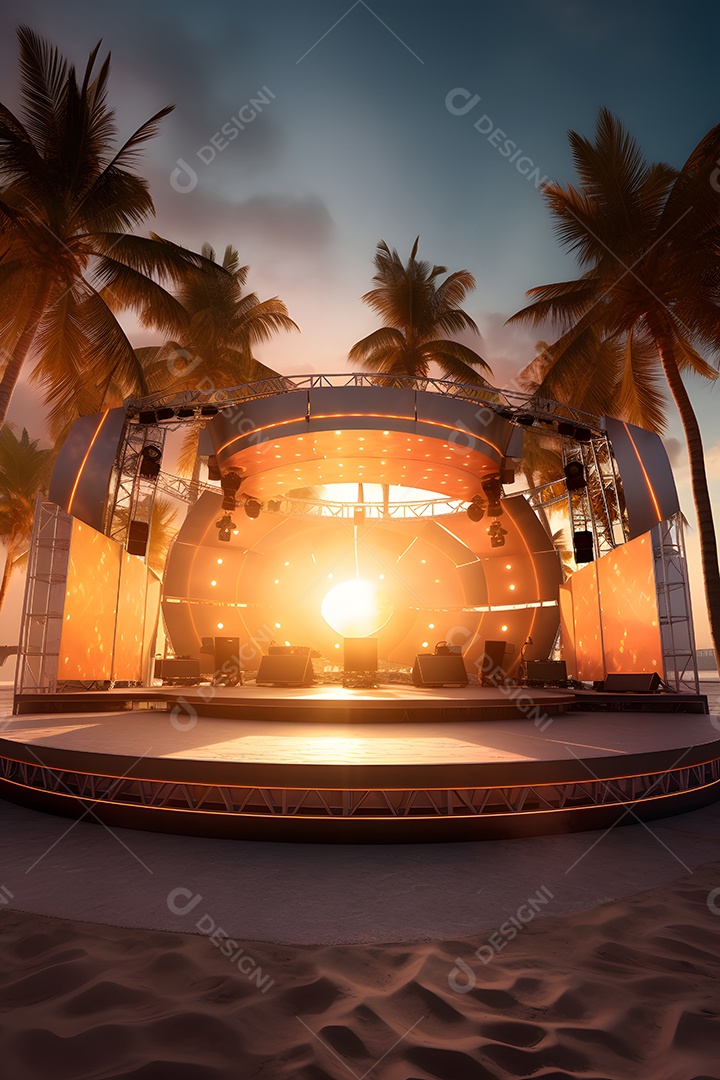 Cenário palco de show na praia