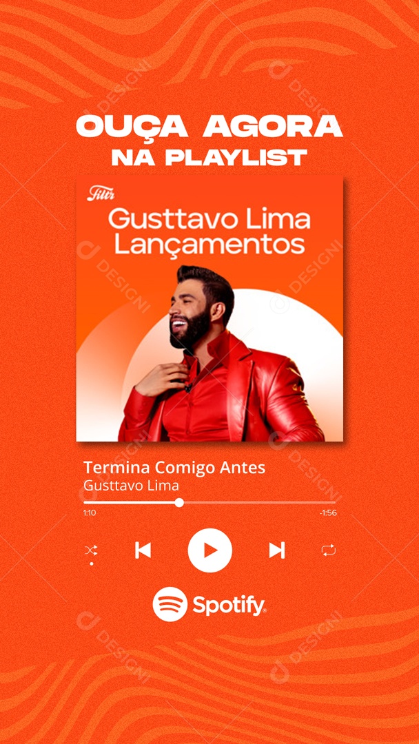 Flyer Story Ouça Agora Na Playlist Social Media PSD Editável