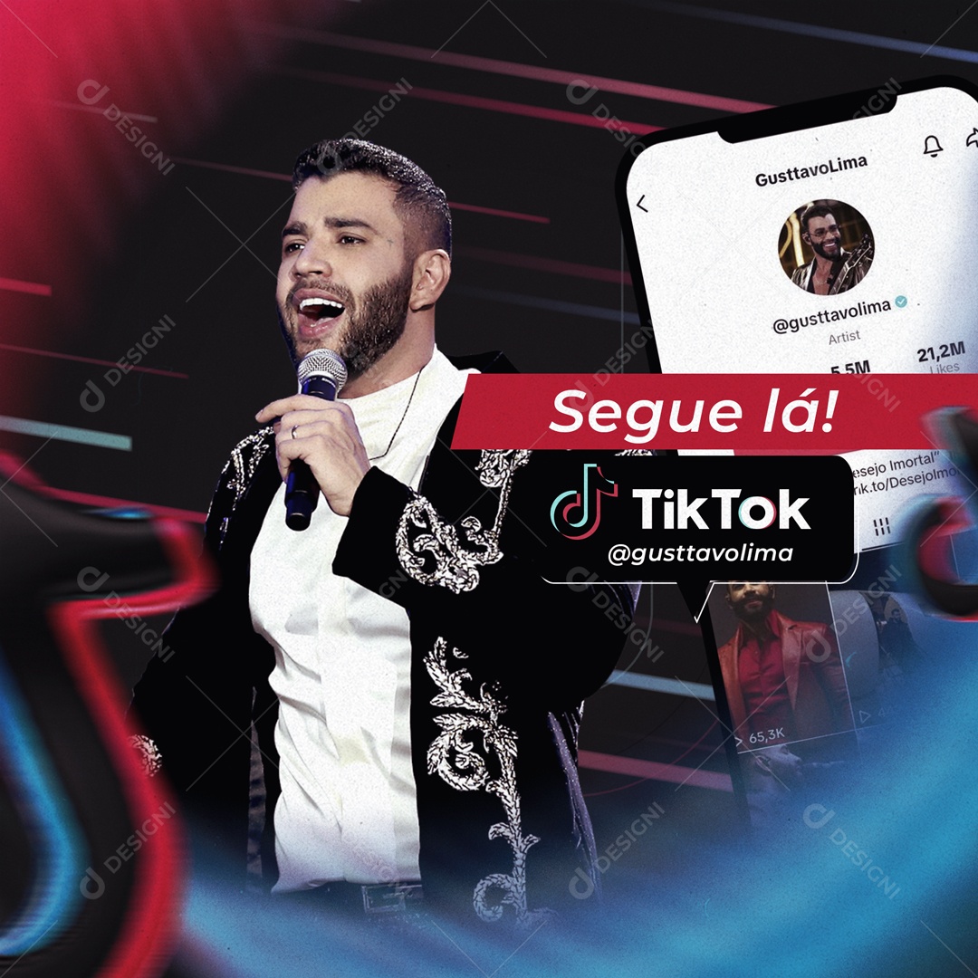 Story Flyer Tik tok Gustavo Lima Social Media PSD Editável