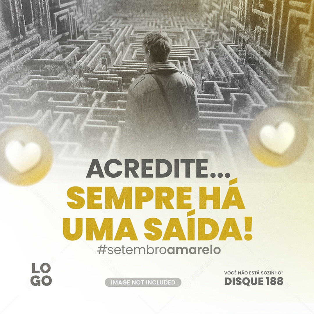 Setembro Amarelo Acredite Sempre Há Uma Saída Social Media PSD Editável