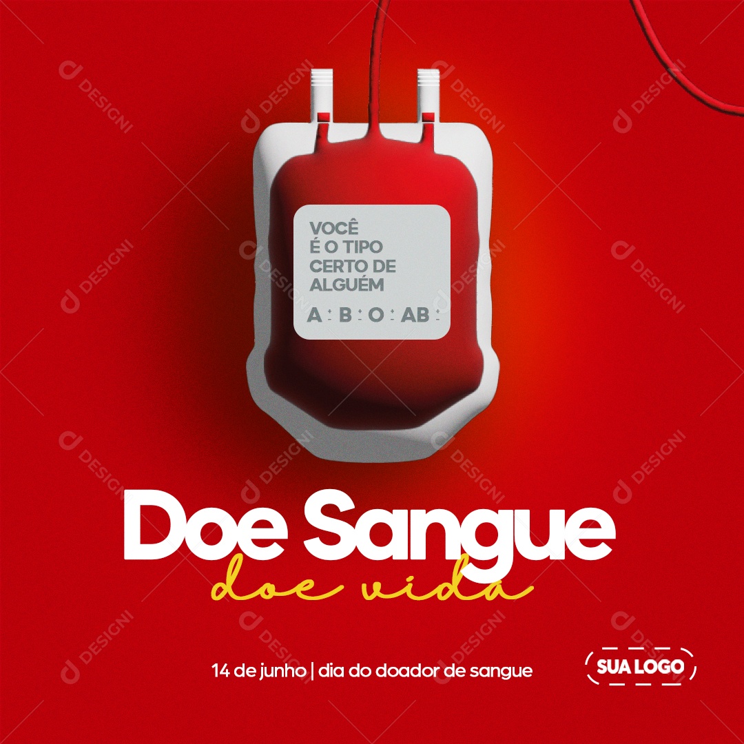 Social Media Doe Sangue Doe Vida Dia Do Doador De Sangue PSD Editável