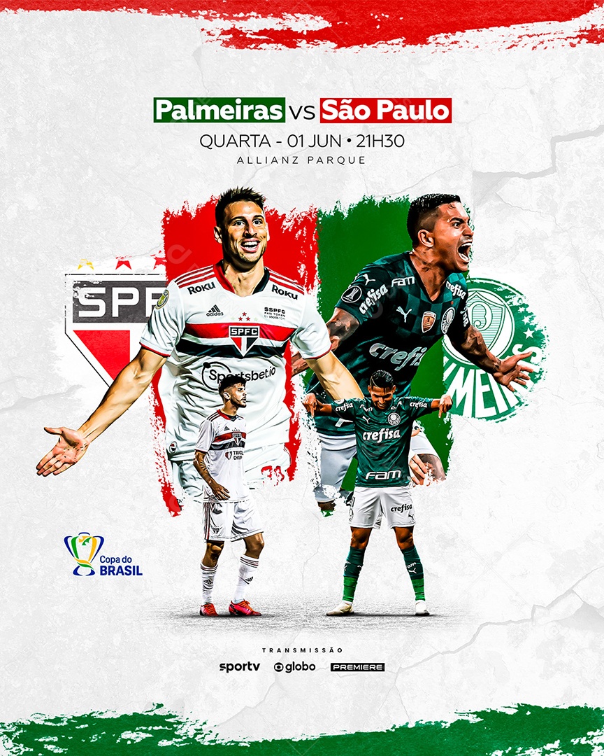 Futebol Copa Do Brasil Palmeiras VS São Paulo Social Media PSD Editável