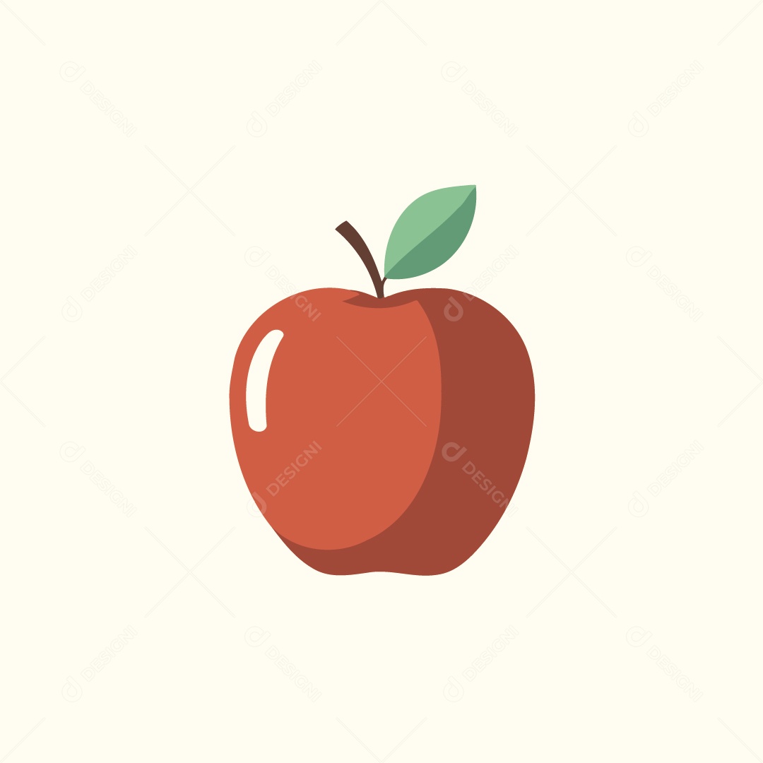 Fruta Maçã Vermelha Desenho Vetor EPS
