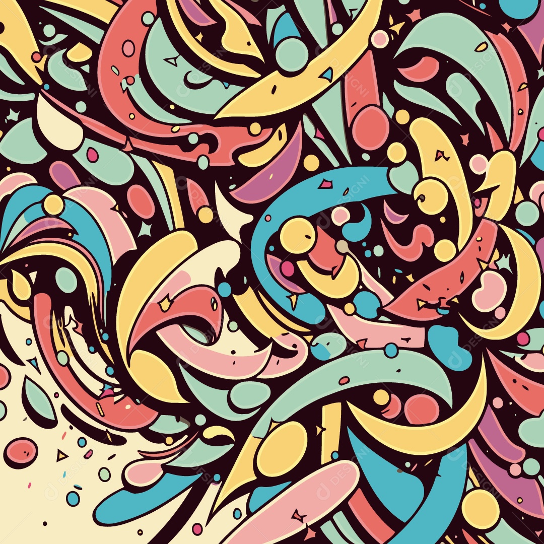 Desenho Ilustrativos De Confetes Jogados Ao Ar Em Festividades Vetor EPS