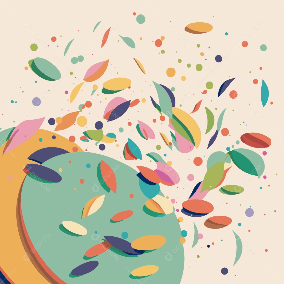 Desenho De Confetes Jogados Ao Ar Em Festividades Vetor EPS