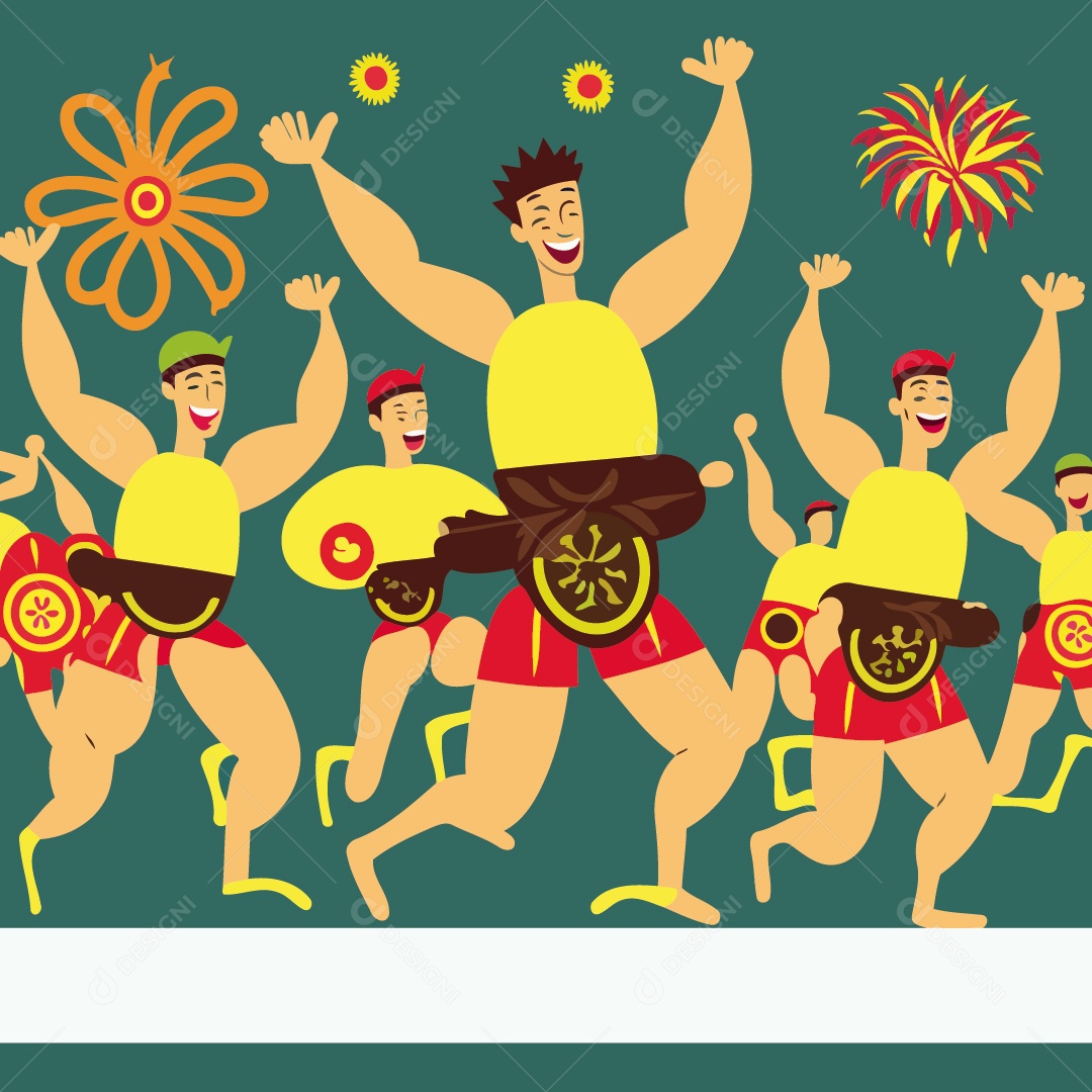 Personagens Desenhado De Escola De Samba Desenho Vetor EPS