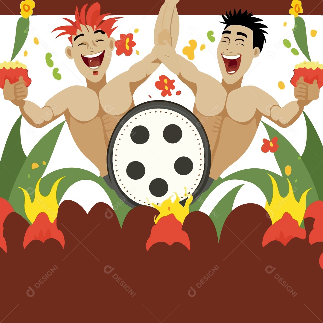 Personagens Desenhado De Escola De Samba Desenho Vetor EPS