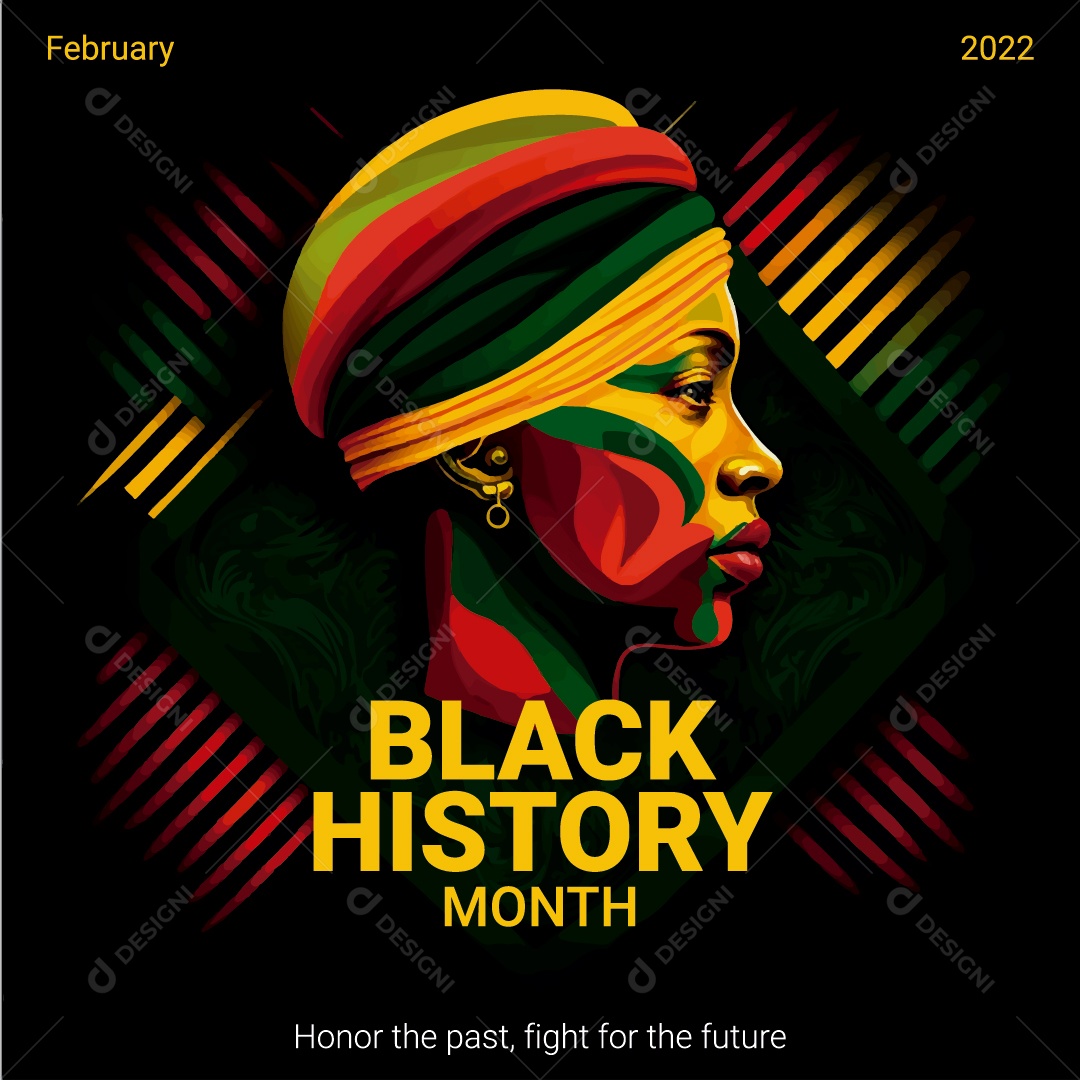 Mês Da História Negra Desenho Vetor EPS