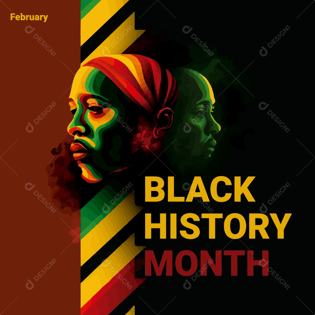 Mês Da História Pan Africanas Desenho Vetor EPS