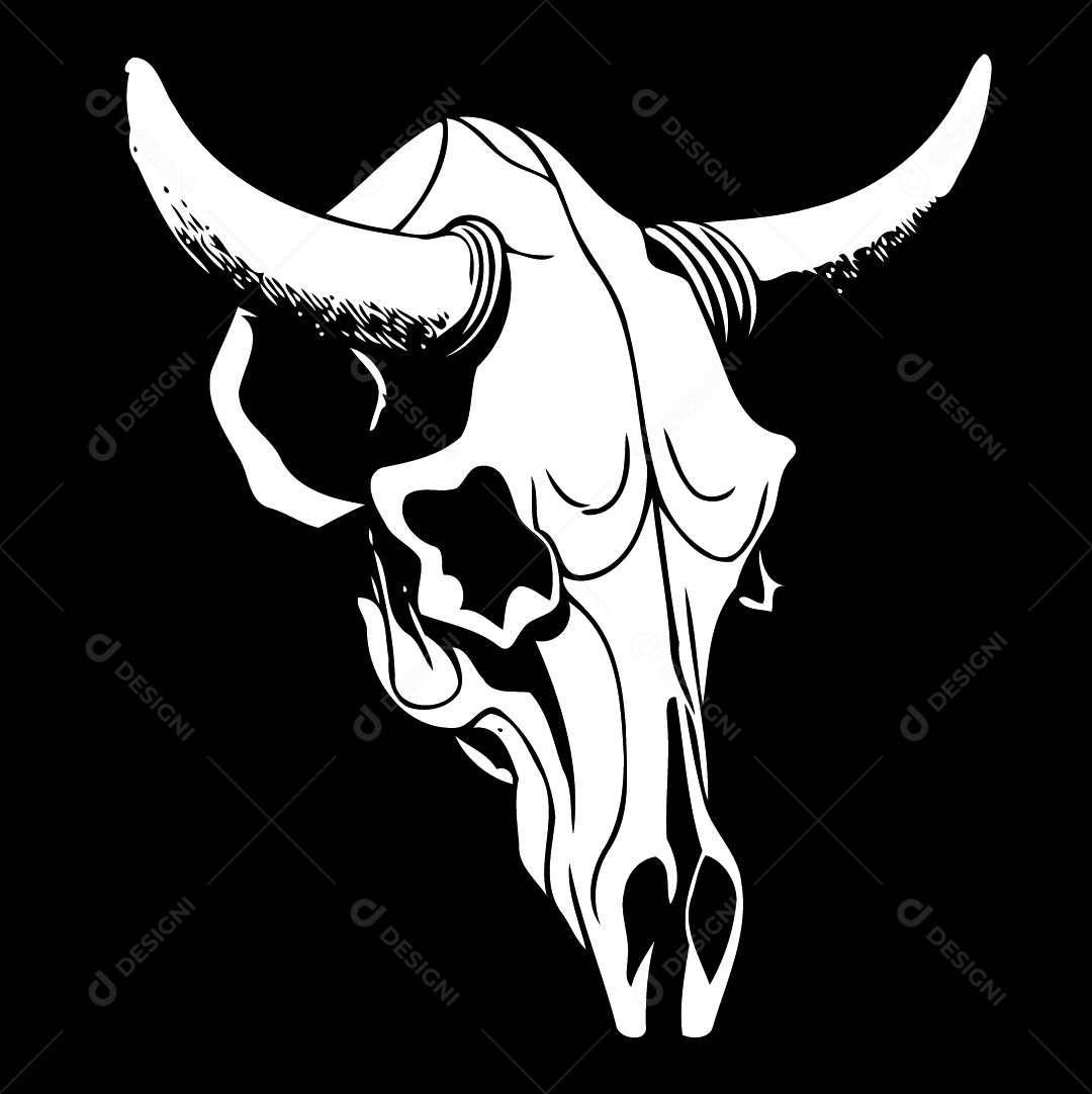 Vaca Animal Cabeça isolada Ilustração Desenho Vetorial Vetor EPS