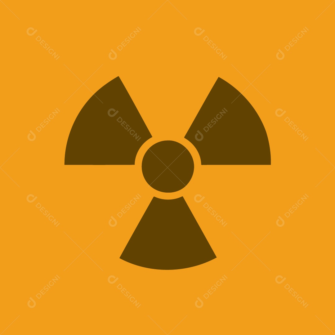 Símbolo Minimalista Representando Perigo Nuclear Vetor EPS